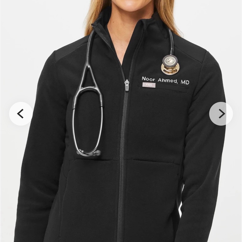 NEW Figs Women's Black On-Shift Fleece Jacket